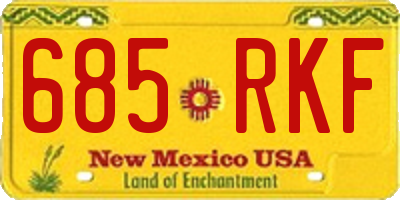NM license plate 685RKF