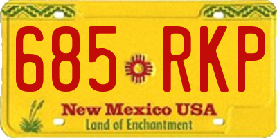 NM license plate 685RKP