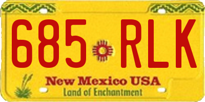 NM license plate 685RLK