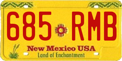 NM license plate 685RMB