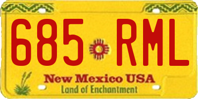 NM license plate 685RML