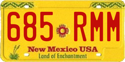 NM license plate 685RMM