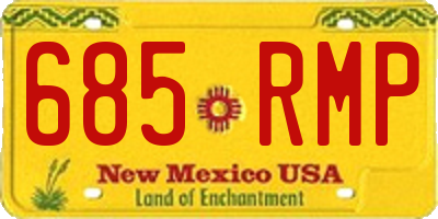 NM license plate 685RMP