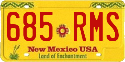NM license plate 685RMS