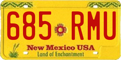 NM license plate 685RMU