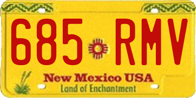 NM license plate 685RMV