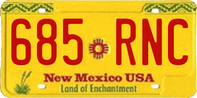 NM license plate 685RNC