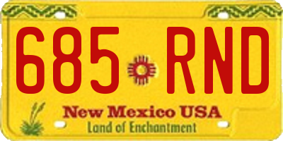 NM license plate 685RND