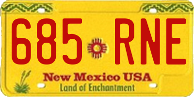 NM license plate 685RNE
