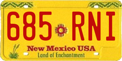 NM license plate 685RNI