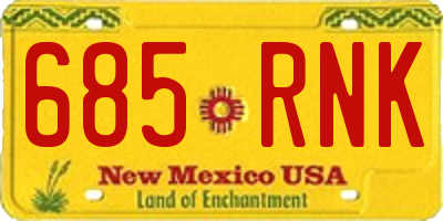 NM license plate 685RNK