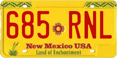NM license plate 685RNL