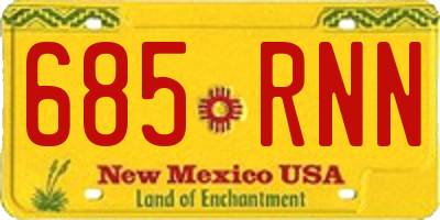 NM license plate 685RNN