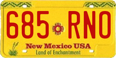 NM license plate 685RNO
