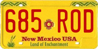 NM license plate 685ROD