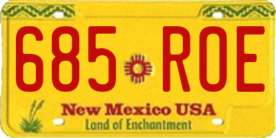 NM license plate 685ROE