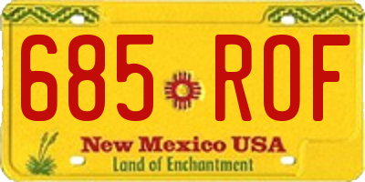 NM license plate 685ROF