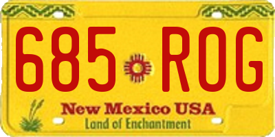 NM license plate 685ROG
