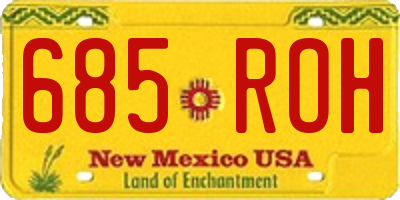 NM license plate 685ROH