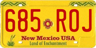 NM license plate 685ROJ