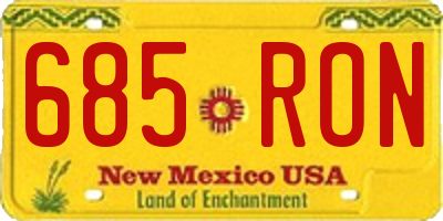 NM license plate 685RON