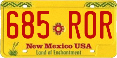 NM license plate 685ROR
