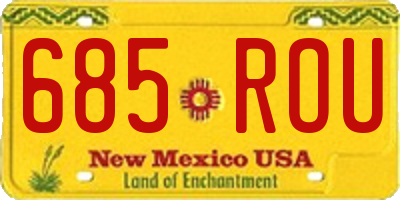 NM license plate 685ROU