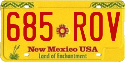 NM license plate 685ROV