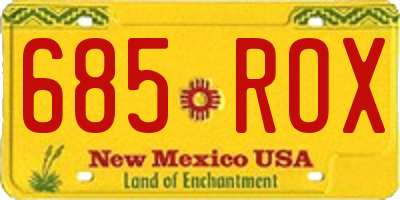 NM license plate 685ROX