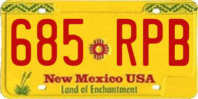 NM license plate 685RPB