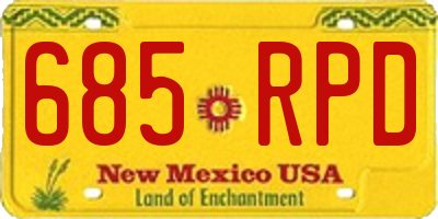 NM license plate 685RPD