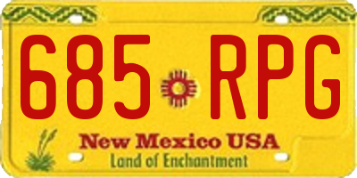 NM license plate 685RPG