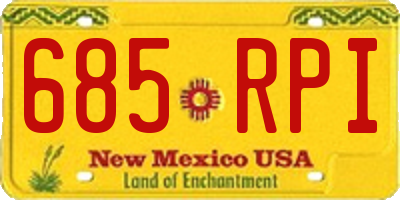 NM license plate 685RPI