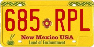 NM license plate 685RPL
