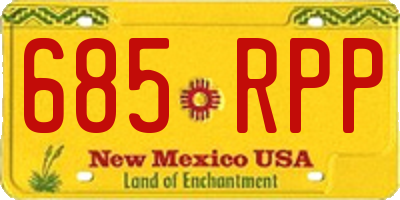 NM license plate 685RPP