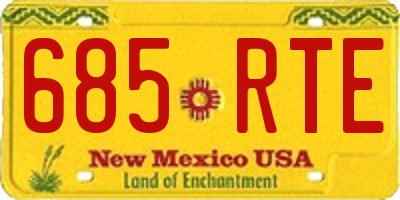 NM license plate 685RTE