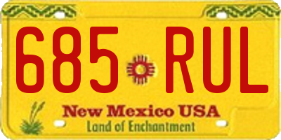 NM license plate 685RUL