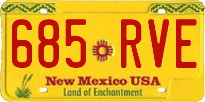 NM license plate 685RVE