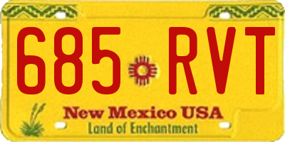 NM license plate 685RVT