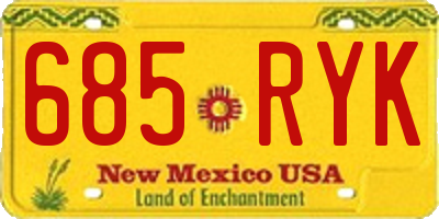 NM license plate 685RYK