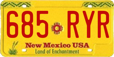 NM license plate 685RYR