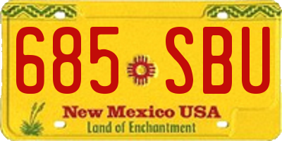 NM license plate 685SBU