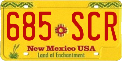 NM license plate 685SCR