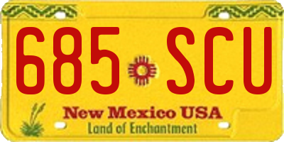 NM license plate 685SCU