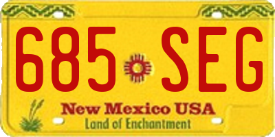 NM license plate 685SEG