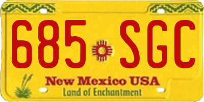 NM license plate 685SGC