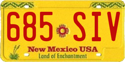 NM license plate 685SIV