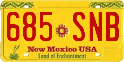 NM license plate 685SNB