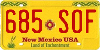 NM license plate 685SOF