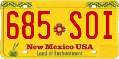 NM license plate 685SOI